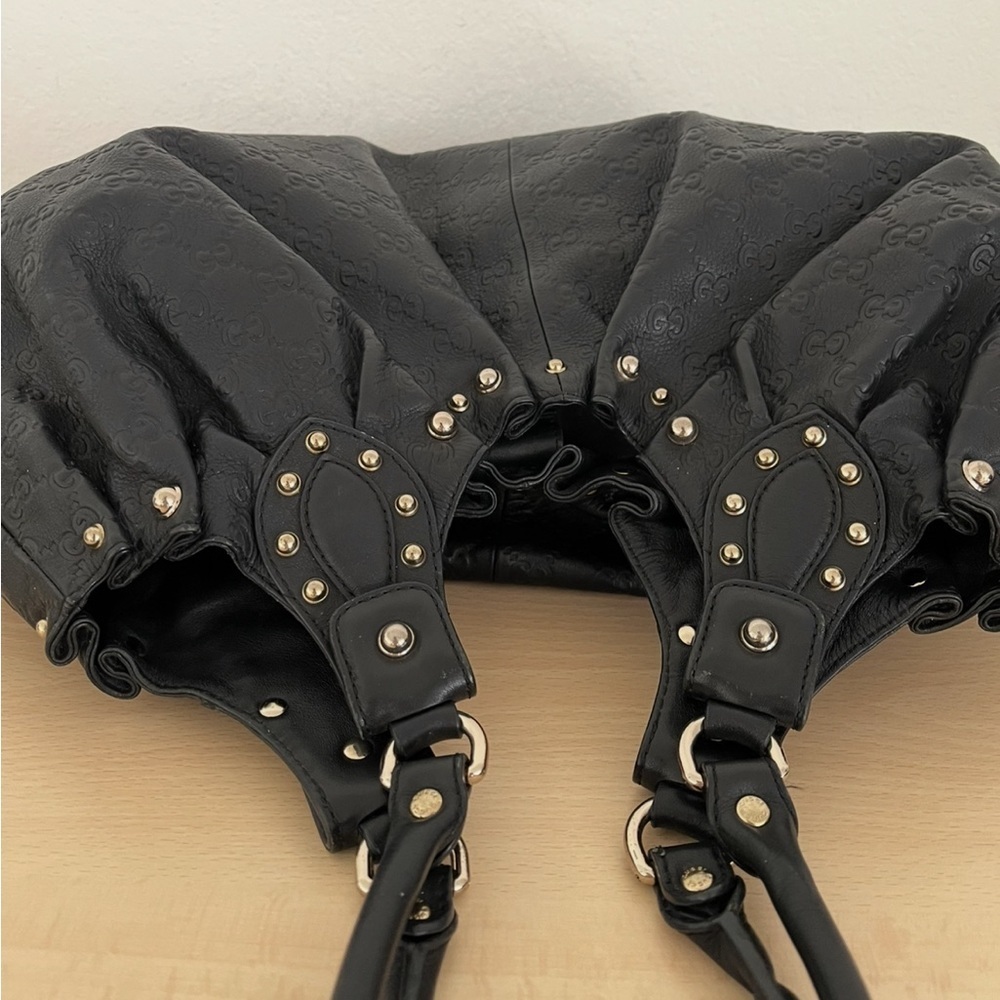 Gucci Guccissima Studded Leather Pelham Shoulder Bag Ltd Ed Rare 1990 - Picture 5 of 17